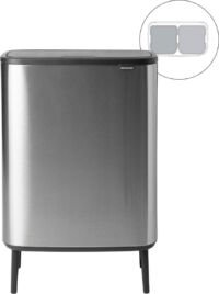 Brabantia Bo Touch Bin Hi Prullenbak - 2 x 30 liter - Afvalscheiding - Matt Steel Fingerprint Proof