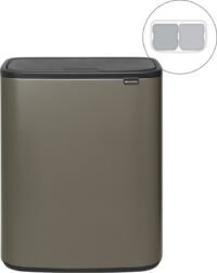 Brabantia Bo Touch Bin Prullenbak - 2 x 30 liter - Afvalscheiding - Platinum