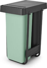 Brabantia Sort&Go Inbouw Prullenbak - 2 x 30 liter - Jade Green en Dark Grey