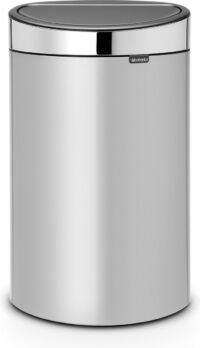 Brabantia Touch Bin Prullenbak - 40 liter - Metallic Grey/Brilliant Steel deksel