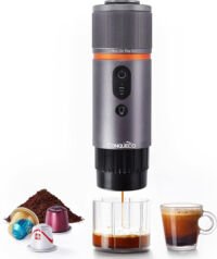 Draagbare Espresso Koffiezetapparaat Elektrische - 12V Auto Espressomachine - Capsule Cafetière Met Oplaadbaar Batterij - Klein Elektrisch - 3 Minuten Verwarming Voor kamperen