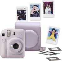 Fujifilm instax Mini 12 Bundel - Instant camera + 1 x 10 stuks film cameratas&stickers - Lilac Purple