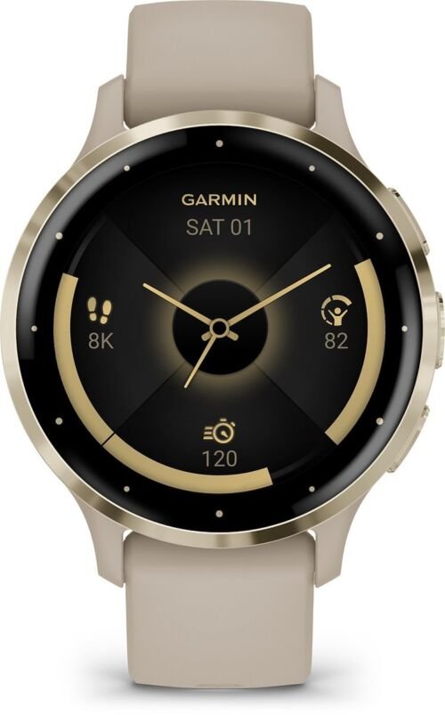 Garmin Venu 3s - Smartwatch - Sporthorloge - AMOLED-Scherm - 10 dagen batterij - Spraakassistent - Muziek - Garmin Pay- Slaapcoaching - French Grey