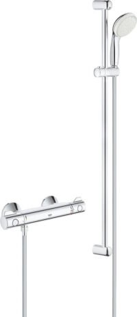 GROHE Grohtherm 800 Thermostatische Douchekraan - Met comfort doucheset - 15 cm hartafstand - Douchestang 90 cm