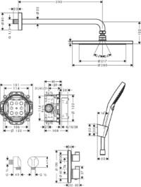 hansgrohe Croma 280 1jet inbouw doucheset met Ecostat S mat zwart