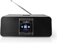 Nedis Internetradio - Tafelmodel - Bluetooth / Wi-Fi - DAB+ / FM / Internet - 2.4"- Kleurenscherm - 42 W - Afstandbestuurbaar - App-gestuurd - Koptelefoonoutput - Wekker - Slaaptimer - Zwart