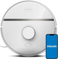 Philips HomeRun Aqua 3000 Series XU3000/02 - Robotstofzuiger met Dweilfunctie - Wit / Metallic - App Connected