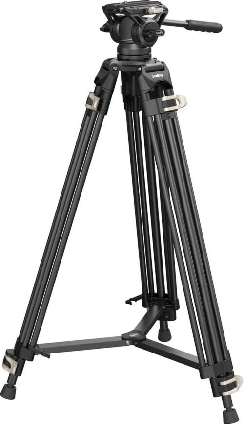 SMALLRIG - Videostatief - 73-inch (186 cm) Heavy Duty Statief - 360 graden vloeistofkop en snelkoppelingsplaat