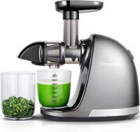 AMZCHEF Juicer Machines - Cold Press Slow Juicer - Masticating Juicer for Whole Fruits and Vegetables - Delicate Chew No Need to Filter - BPA Free Juice Extractor with 2 Cups and Brush -