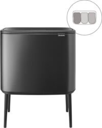 Brabantia Bo Touch Bin Prullenbak - 3 x 11 liter - Afvalscheiding - Confident Grey