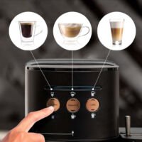 BluMill Koffiemachine - Pistonmachine - Incl. automatische melkschuimer - Zwart / Ros