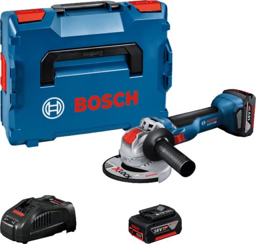 Bosch GWX 18V-10 18V Li-ion Accu Haakse Slijper Set (2x 5.0 Ah) In L-Boxx - 125 Mm - Koolborstelloos
