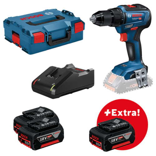 Bosch GSR 18V-55 Schroefboormachine Set In L-Boxx - 18V Li-Ion Accu (3x 5