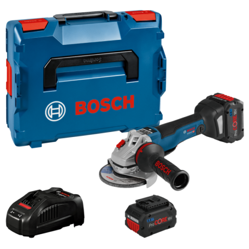 Bosch GWS 18V-10 PSC (DM/HM) 18V Li-ion Accu Haakse Slijper Set (2x 5.5Ah) In L-Boxx - 125 Mm