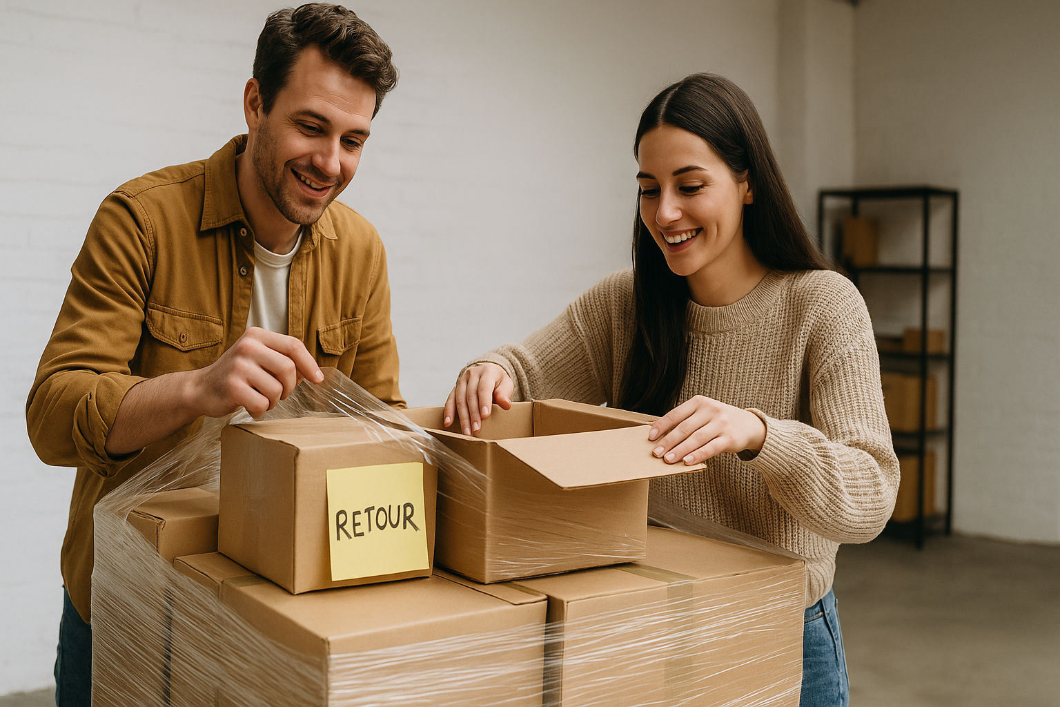 Retour Masters – Image – AI Generated Retour Masters - Couple unboxing