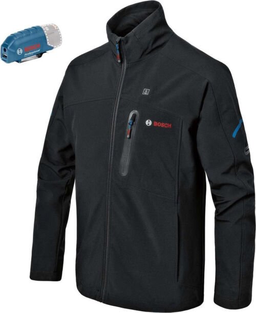 Bosch GHJ 12 + 18V XA draadloze batterij verwarmde jas zwart 3XL XXX groot&adapter
