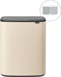 Brabantia Bo Touch Bin Prullenbak - 2 x 30 liter - Afvalscheiding - Soft Beige