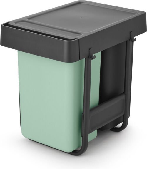 Brabantia Sort&Go Inbouw Prullenbak - 2 x 15 liter - Jade Green en Dark Grey