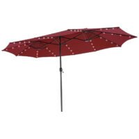 Coast Terrasparaplu - Led Verlichting - Metaal&Polyester - 470 x 280 x 246