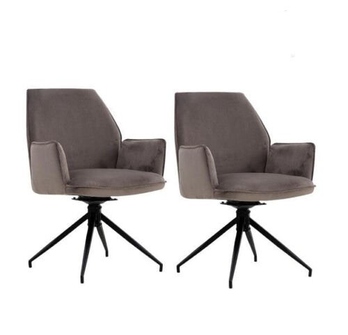 Collectables Set van 2 Eetkamerstoelen - Draaibaar - 57 x 63 x 90 cm - Velvet Antraciet