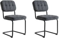 Eetkamerstoelen Flexa Antraciet Stof Set van 2