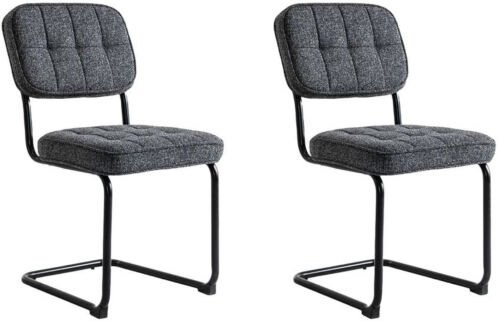 Eetkamerstoelen Flexa Antraciet Stof Set van 2