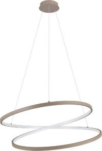 EGLO Ruotale Hanglamp - LED -Ø 70 cm - Zandkleur/Beige/Wit
