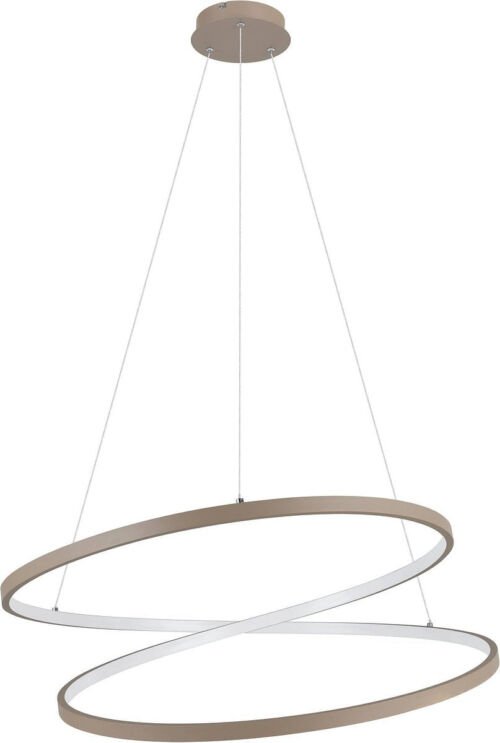 EGLO Ruotale Hanglamp - LED -Ø 70 cm - Zandkleur/Beige/Wit