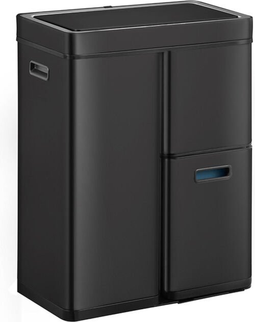 EKO - Mirage Plus Sensor Recycler 30+15+15 liter - Powder coated steel Plastic - zwart - Prullenbak