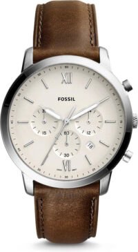 Fossil Neutra FS5380 Herenhorloge 44 mm - Zilverkleurig