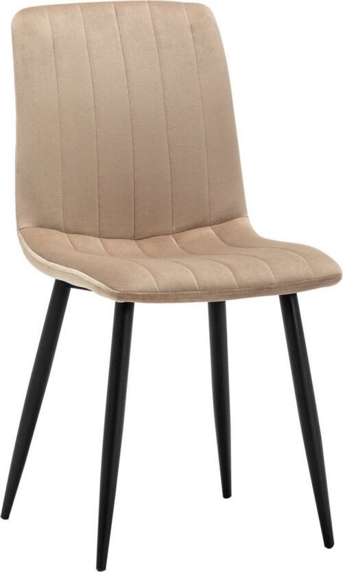 Furnihaus Eetkamerstoelen Set van 2 Fox - Mink - Metaalpoot - Fluweel