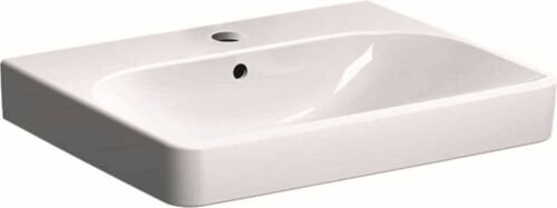 Geberit Smyle Square wastafel met kraangat met overloop 60x48x16.5cm wit