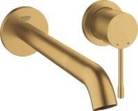 GROHE Essence New Wandgemonteerde Inbouw Wastafelkraan - afbouwdeel - zonder inbouwdeel - lange uitloop - mat goud - 19967GN1