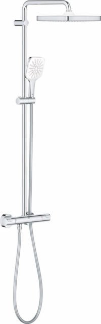 GROHE QuickFix Vitalio Start 250 Regendouche -ø 25 cm - Vierkant - Met thermostaatkraan - Chroom - EcoJoy handdouche