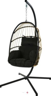 Hangstoel PE Rotan Naturel 75 x 119 x 21 cm