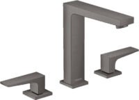 Hansgrohe Metropol 3-gats wastafelkraan 160 met push open waste met voorsprong vaste uitloop 15.2cm brushed black chroom