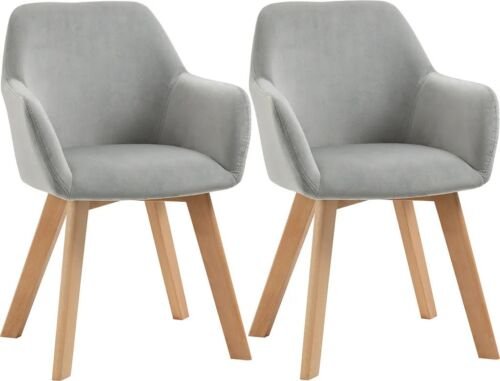 Homcom eetkamerstoelen set van 2 - grijs - 54L x 57B x 80H cm
