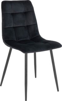 House Nordic Middelfart Eetkamerstoel Velvet Zwart - Set van 2