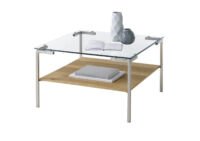 MCA Furniture Salontafel met Glazen plaat - Max. 20 kg - 65 x 65 x 46 cm