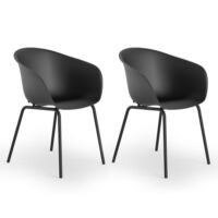 ScanMod Design Set van 2 Eetkamerstoelen - Tot 120 kg - 79 x 58 x 53 cm - Zwart
