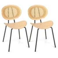 Set van 2 Rotan Eetkamerstoelen - 47 x 47 x 83 cm (L x B x H)