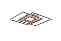Trio Design Plafondlamp Via Messing Mat - 50x50x6.5cm - Metaal