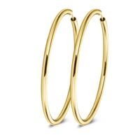 Casa Jewelry Oorringen Buis rond XL Goud Verguld met diameter van 60 mm