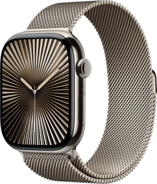 Apple Watch Series 10 4G 46mm Titanium Zilver Milanese Band M/L