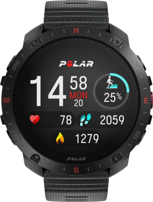 Polar Grit X 2 Pro Zwart Nylon Bandje