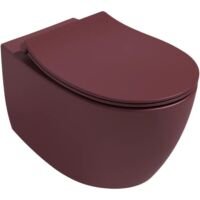 ISVEA Sentimenti BORDEAUX ROOD Wc Toilet Hangend Wit Inclusief Softclose Toiletbril