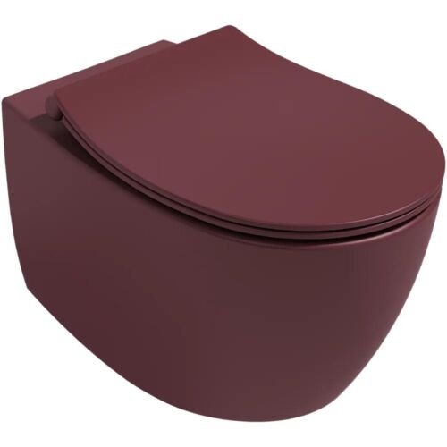 ISVEA Sentimenti BORDEAUX ROOD Wc Toilet Hangend Wit Inclusief Softclose Toiletbril