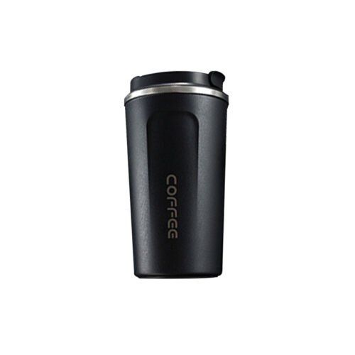 Hbs Rvs Thermosbeker - Drinkfles - Herbruikbare Koffiebeker - 380 Ml - Zwart