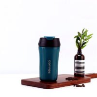 Hbs Rvs Thermosbeker - Drinkfles - Herbruikbare Koffiebeker - 420 Ml - Blauw