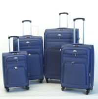 Kofferset Banerle - 4 Delig Softcase - 4 Wielen Reisbagage - Blauw